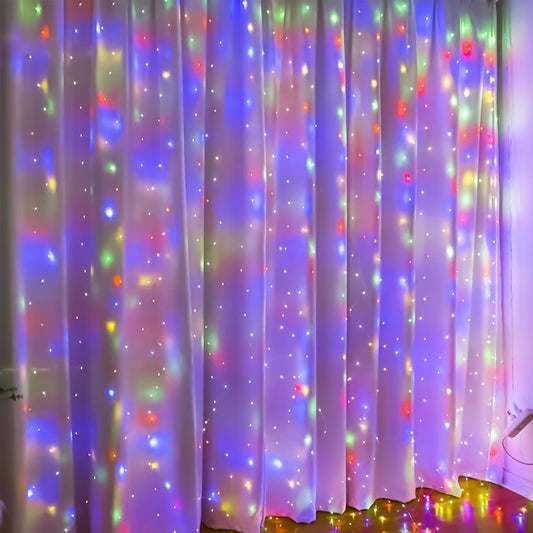 Loyyz 300/200/100LED Vintage Multi-Color Fairy Curtain Lights - USB Plug-in Indoor/Outdoor Hanging Decor for Christmas, Weddings, Parties, Bedroom - Durable Plastic String Lights for Festive Ambiance, Lights for Decoration, P SS69