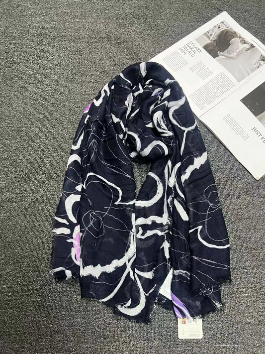 Foreign Trade Original Order Spanish Fashion New Product Knitted Embroidery Printed Outdoor Beach Sunshade Women's Scarf - SS69