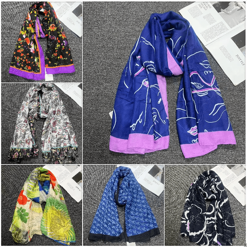 Foreign Trade Original Order Spanish Fashion New Product Knitted Embroidery Printed Outdoor Beach Sunshade Women's Scarf - SS69