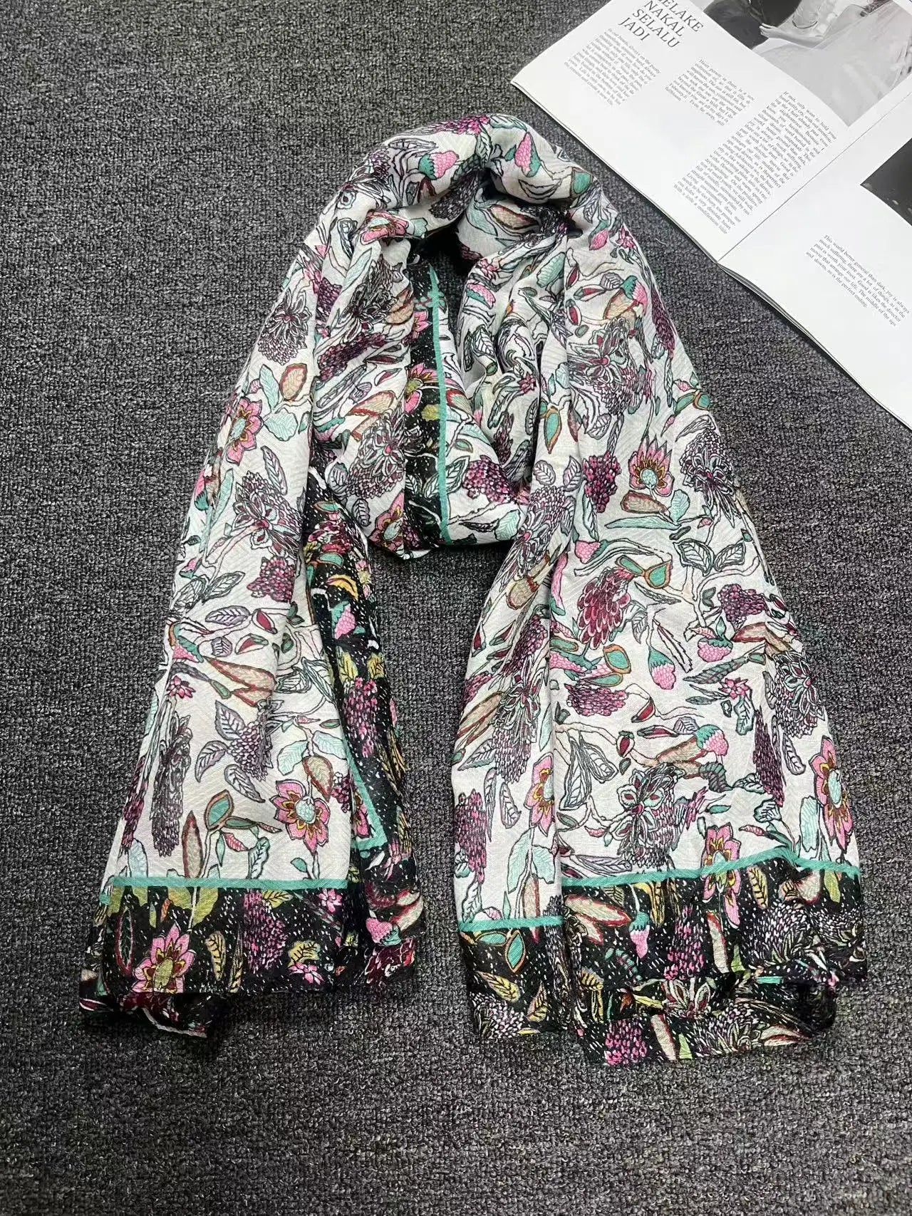 Foreign Trade Original Order Spanish Fashion New Product Knitted Embroidery Printed Outdoor Beach Sunshade Women's Scarf - SS69