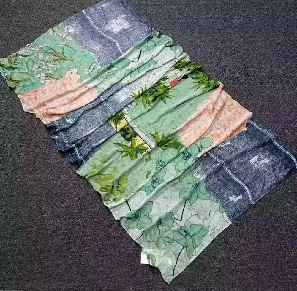 Foreign Trade Original Order Spanish Fashion New Product Knitted Embroidery Printed Outdoor Beach Sunshade Women's Scarf - SS69