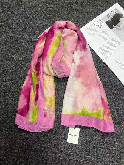 Foreign Trade Original Order Spanish Fashion New Product Knitted Embroidery Printed Outdoor Beach Sunshade Women's Scarf - SS69