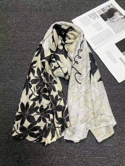 Foreign Trade Original Order Spanish Fashion New Product Knitted Embroidery Printed Outdoor Beach Sunshade Women's Scarf - SS69