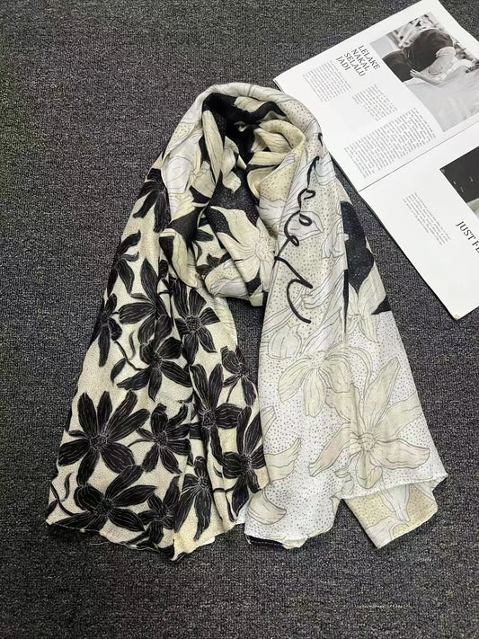 Foreign Trade Original Order Spanish Fashion New Product Knitted Embroidery Printed Outdoor Beach Sunshade Women's Scarf - SS69