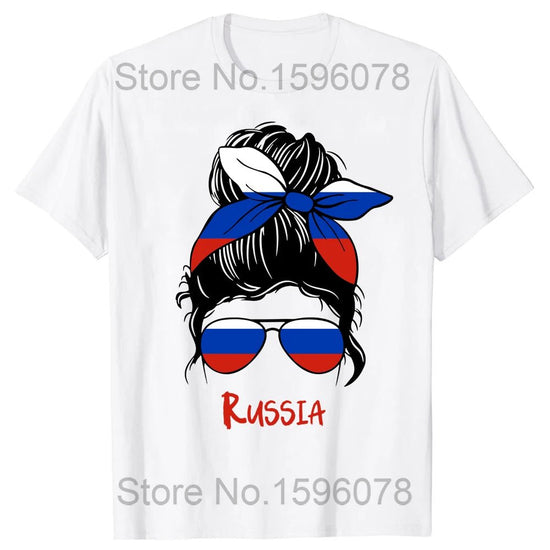 Funny Russia Russian Girl Woman Flag T Shirts Summer Style Graphic Cotton Streetwear Short Sleeve Birthday Gifts T-shirt - SS69
