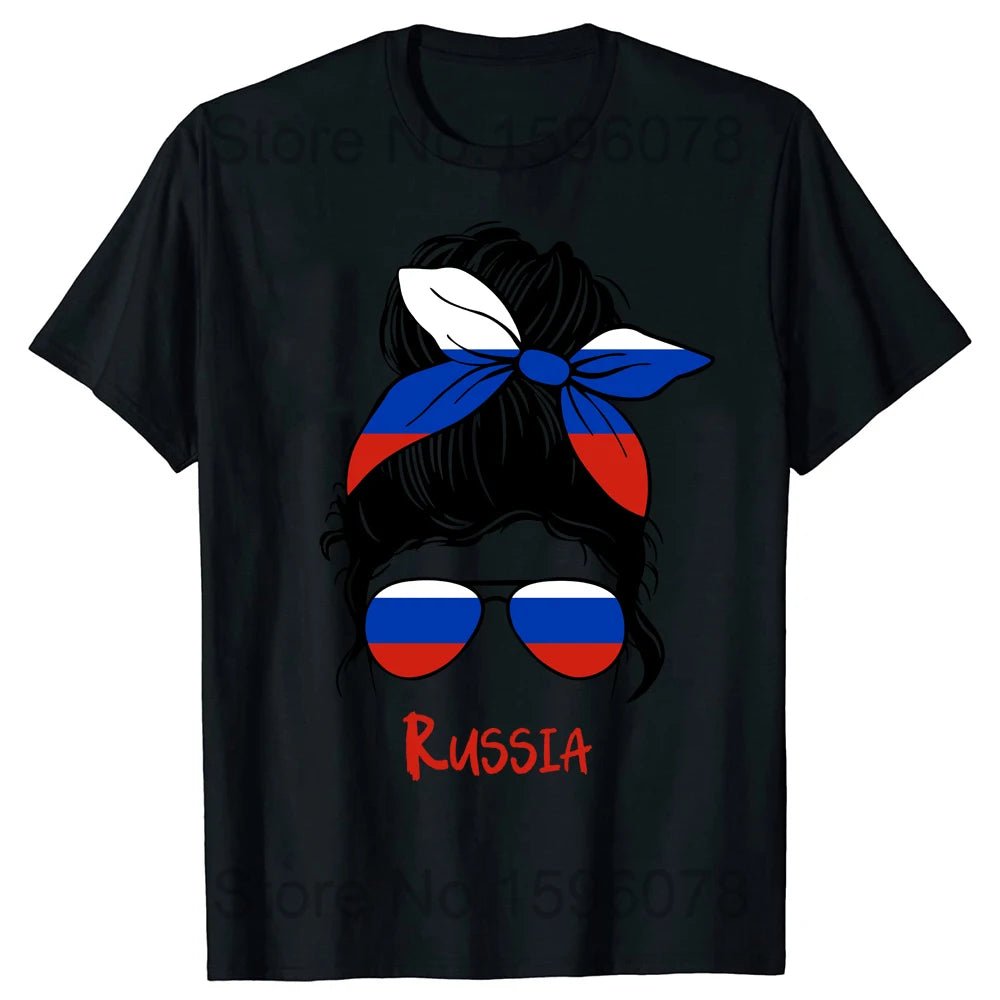 Funny Russia Russian Girl Woman Flag T Shirts Summer Style Graphic Cotton Streetwear Short Sleeve Birthday Gifts T-shirt - SS69