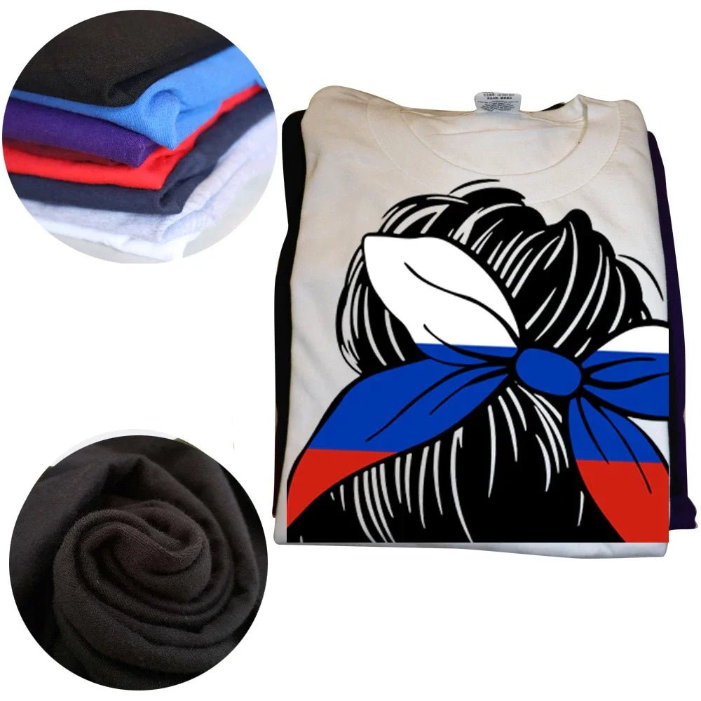Funny Russia Russian Girl Woman Flag T Shirts Summer Style Graphic Cotton Streetwear Short Sleeve Birthday Gifts T-shirt - SS69