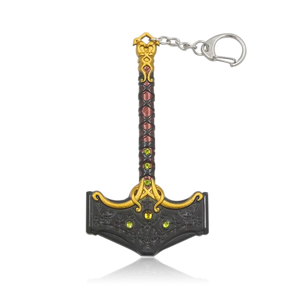 Game God of War 5 Ragnarok Key Chain Kratos Ares Thor's Hammer Blades of Exile Leviathan Axe Weapon Keychain for Men Jewelry - SS69