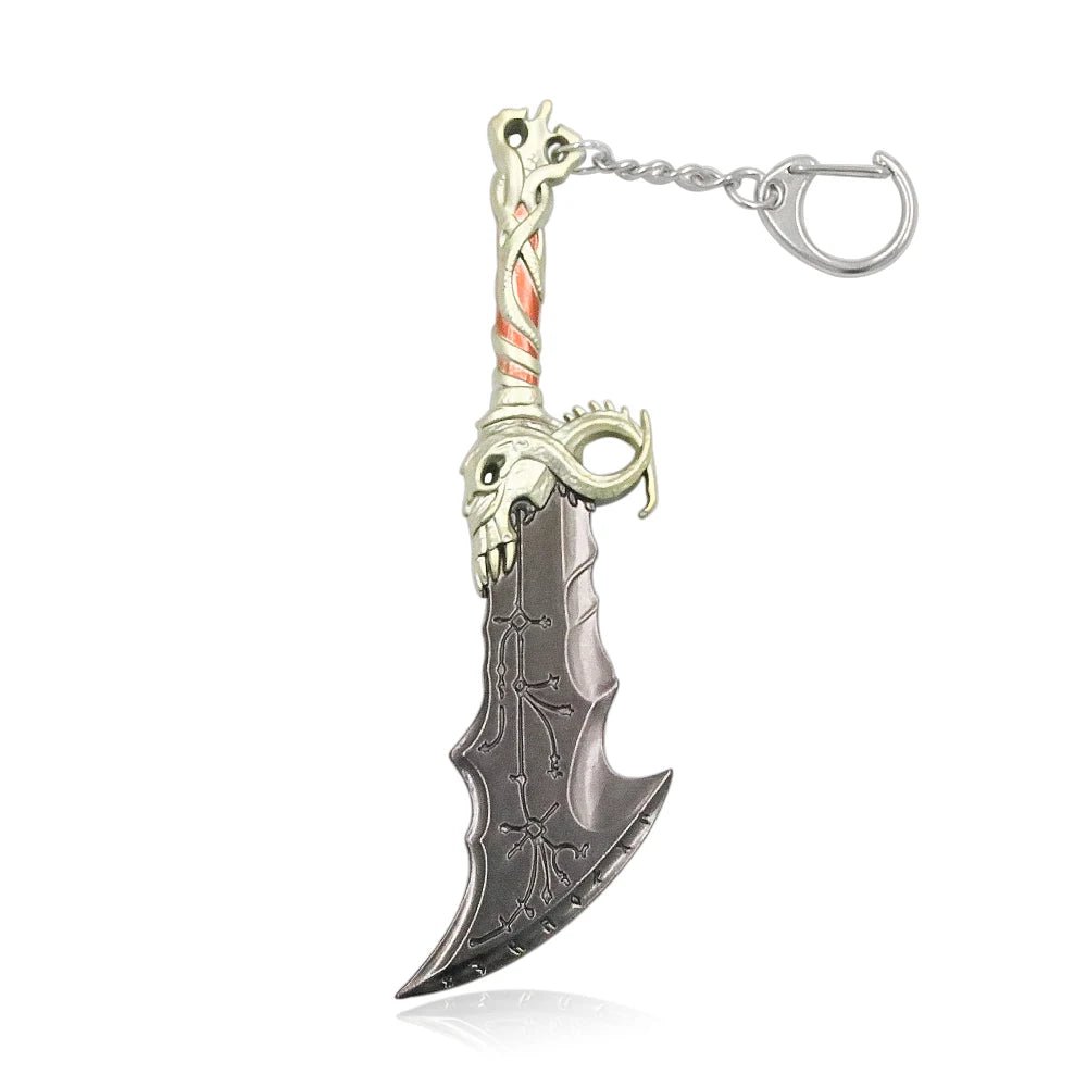 Game God of War 5 Ragnarok Key Chain Kratos Ares Thor's Hammer Blades of Exile Leviathan Axe Weapon Keychain for Men Jewelry - SS69