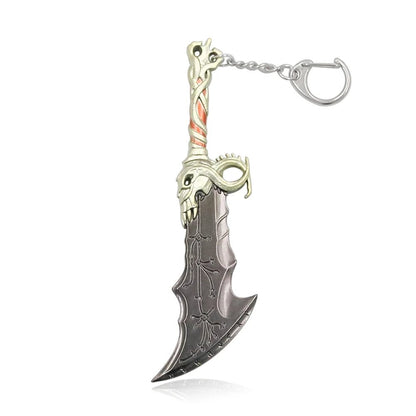 Game God of War 5 Ragnarok Key Chain Kratos Ares Thor's Hammer Blades of Exile Leviathan Axe Weapon Keychain for Men Jewelry - SS69