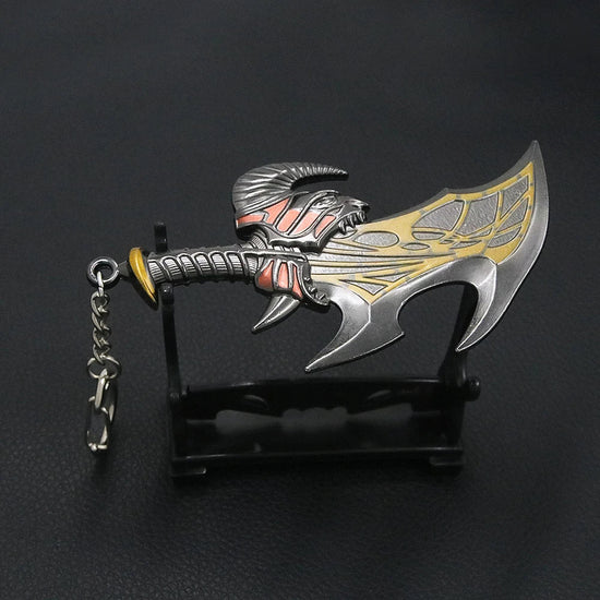 Game God of War 5 Ragnarok Key Chain Kratos Ares Thor's Hammer Blades of Exile Leviathan Axe Weapon Keychain for Men Jewelry - SS69