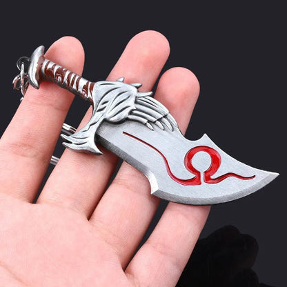 Game God of War 5 Ragnarok Key Chain Kratos Ares Thor's Hammer Blades of Exile Leviathan Axe Weapon Keychain for Men Jewelry - SS69