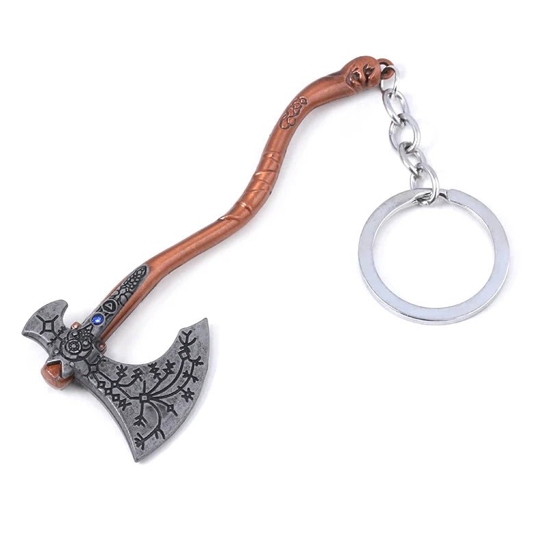 Game God of War 5 Ragnarok Key Chain Kratos Ares Thor's Hammer Blades of Exile Leviathan Axe Weapon Keychain for Men Jewelry - SS69