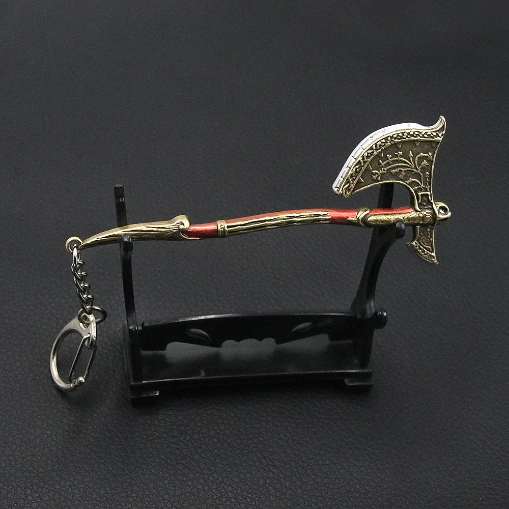 Game God of War 5 Ragnarok Key Chain Kratos Ares Thor's Hammer Blades of Exile Leviathan Axe Weapon Keychain for Men Jewelry - SS69