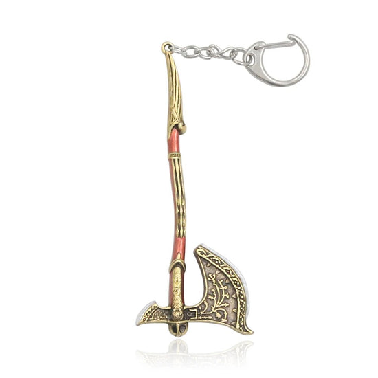 Game God of War 5 Ragnarok Key Chain Kratos Ares Thor's Hammer Blades of Exile Leviathan Axe Weapon Keychain for Men Jewelry - SS69