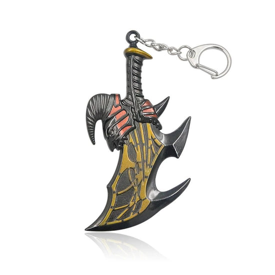 Game God of War 5 Ragnarok Key Chain Kratos Ares Thor's Hammer Blades of Exile Leviathan Axe Weapon Keychain for Men Jewelry - SS69