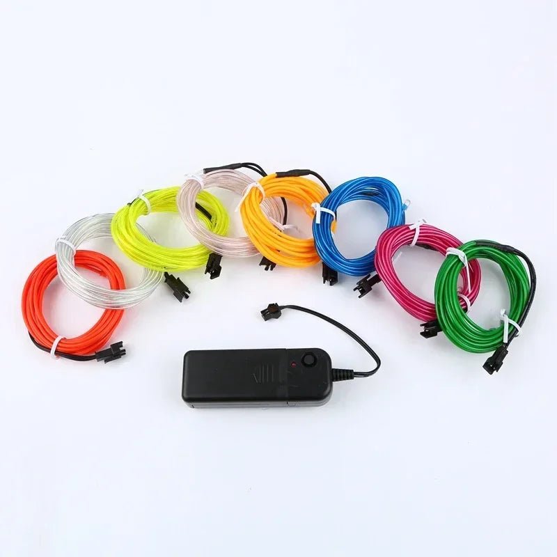 Glow EL Wire Cable LED Neon Christmas Dance Party DIY Costumes Clothing Luminous Car Light Decoration Clothes Ball Rave 1m/3m/5m - SS69