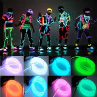 Glow EL Wire Cable LED Neon Christmas Dance Party DIY Costumes Clothing Luminous Car Light Decoration Clothes Ball Rave 1m/3m/5m - SS69
