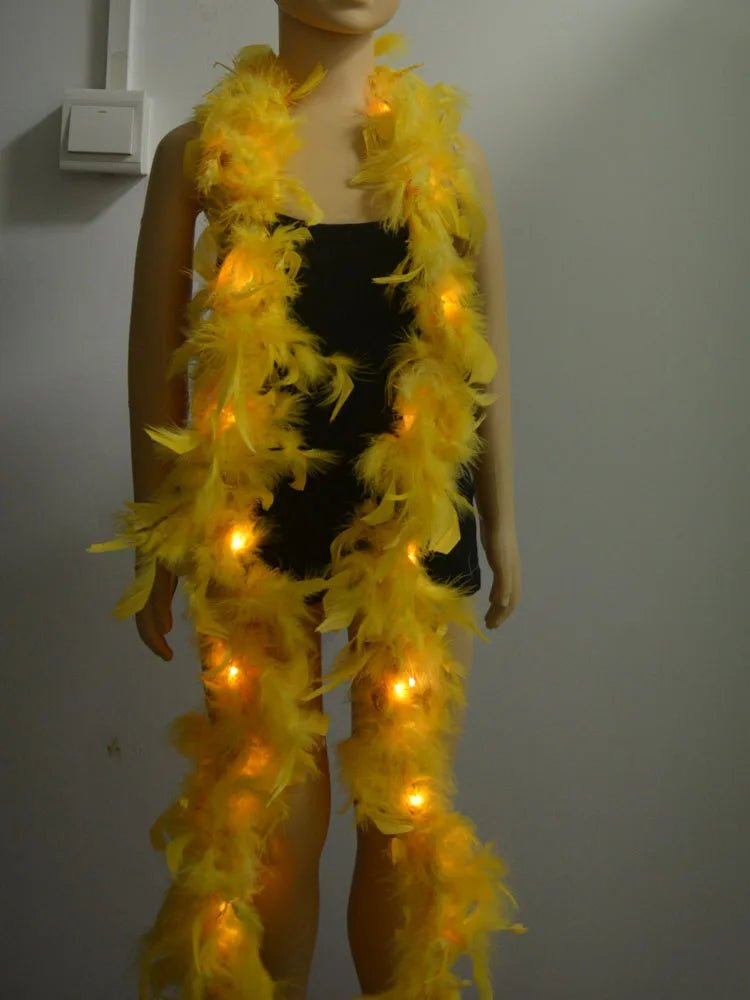 Glowing Feather Boa LED Lights Boas Scarf for Party Wedding Costume Tree Home Decoration Halloween - SS69