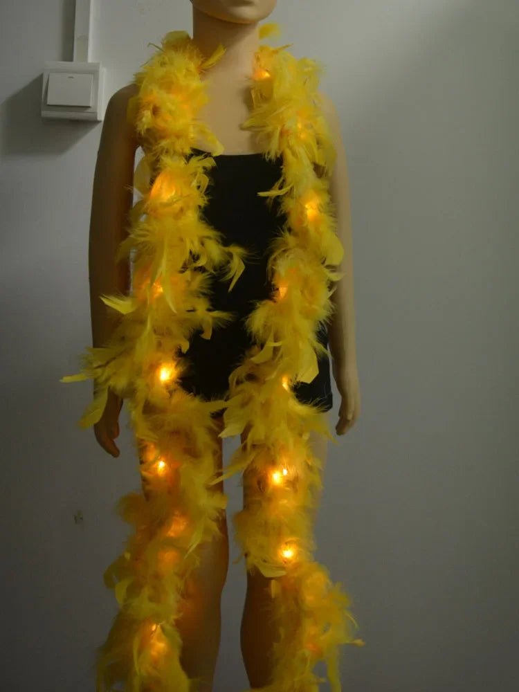Glowing Feather Boa LED Lights Boas Scarf for Party Wedding Costume Tree Home Decoration Halloween - SS69