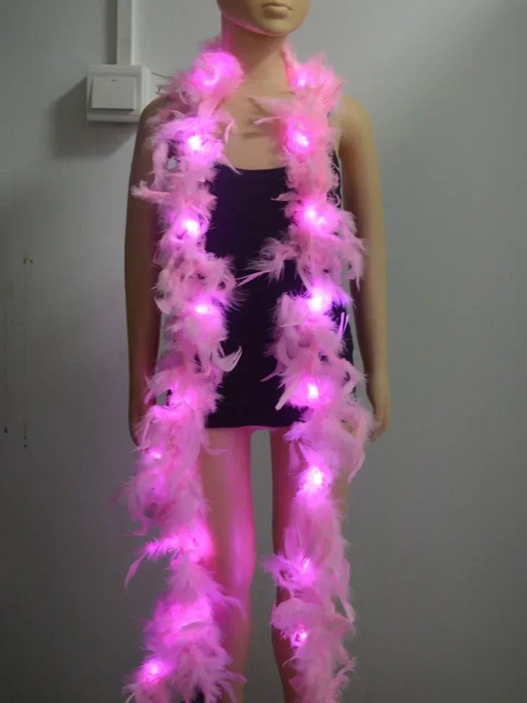 Glowing Feather Boa LED Lights Boas Scarf for Party Wedding Costume Tree Home Decoration Halloween - SS69
