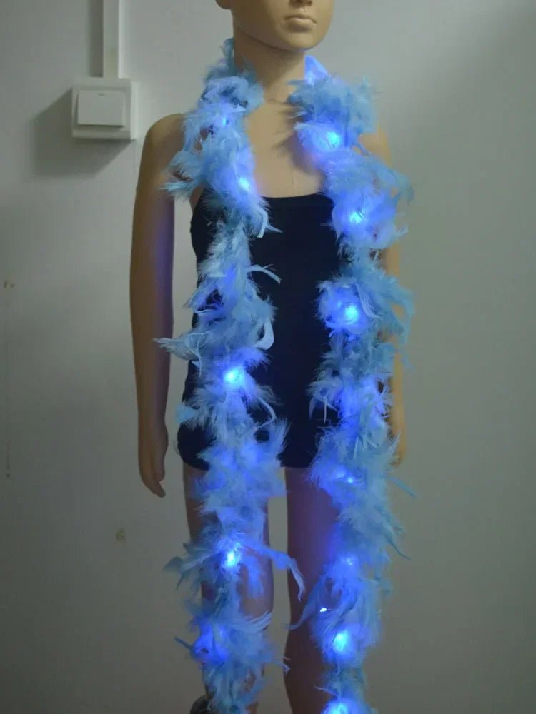 Glowing Feather Boa LED Lights Boas Scarf for Party Wedding Costume Tree Home Decoration Halloween - SS69
