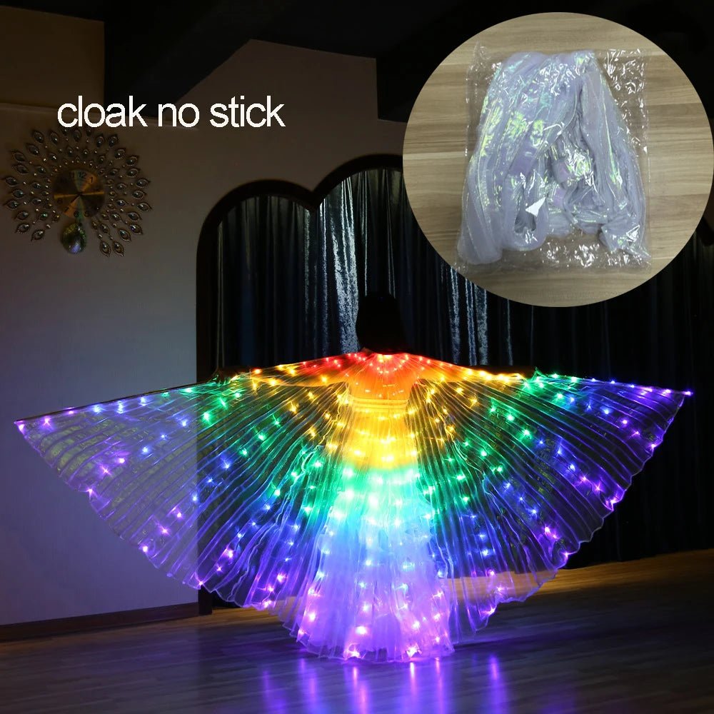 Glowing Light Up Costume Dancing Cloak Belly Dance LED Butterfly Wing Glow Fans For Performance Carnival Party - SS69