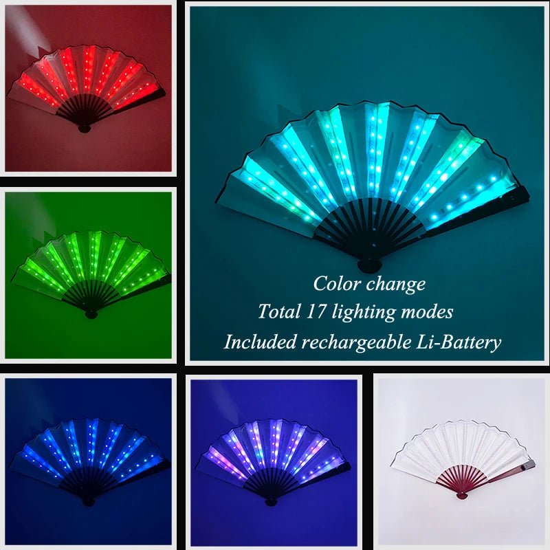 Glowing Light Up Costume Dancing Cloak Belly Dance LED Butterfly Wing Glow Fans For Performance Carnival Party - SS69