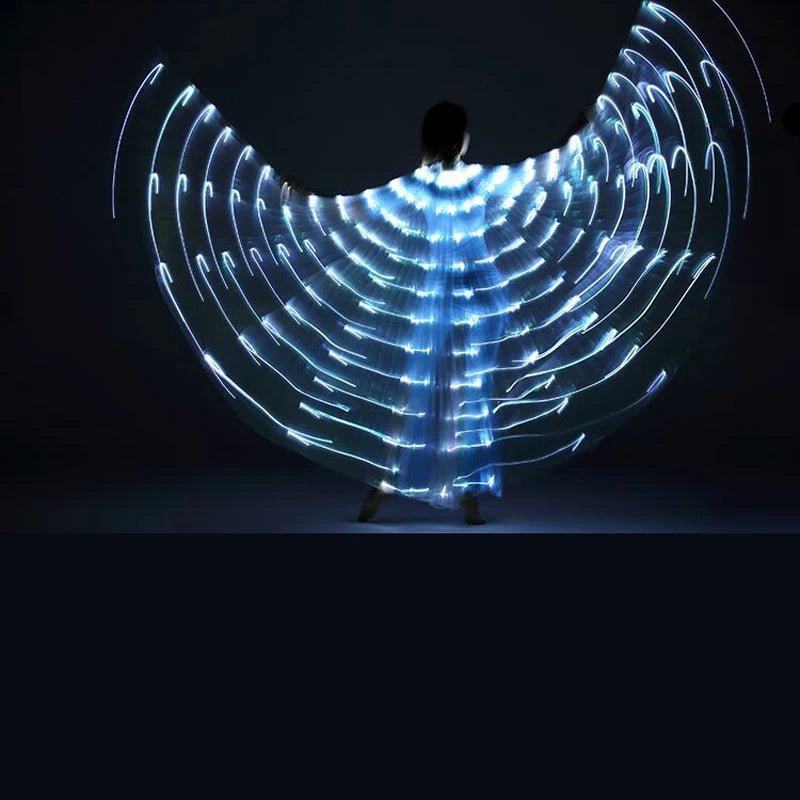 Glowing Light Up Costume Dancing Cloak Belly Dance LED Butterfly Wing Glow Fans For Performance Carnival Party - SS69