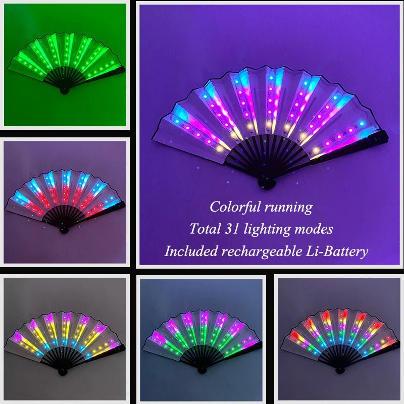 Glowing Light Up Costume Dancing Cloak Belly Dance LED Butterfly Wing Glow Fans For Performance Carnival Party - SS69