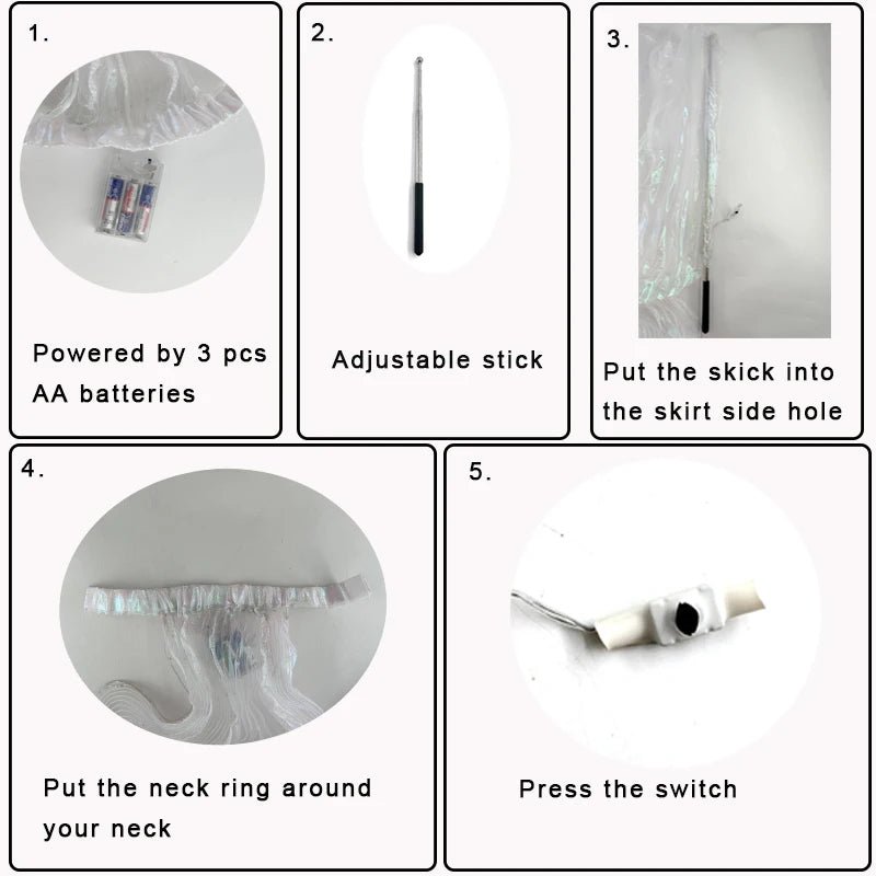 Glowing Light Up Costume Dancing Cloak Belly Dance LED Butterfly Wing Glow Fans For Performance Carnival Party - SS69