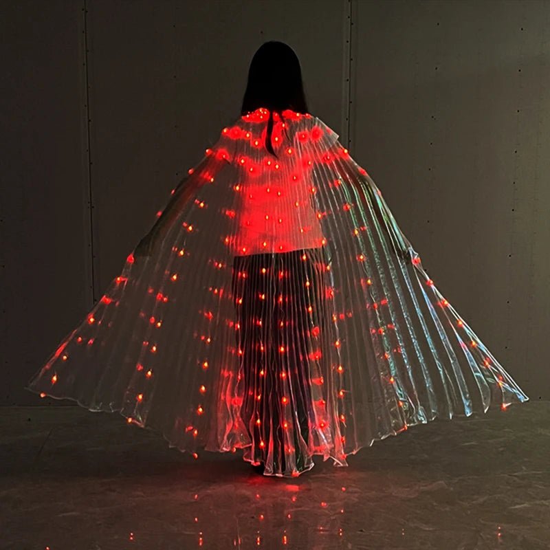 Glowing Light Up Costume Dancing Cloak Belly Dance LED Butterfly Wing Glow Fans For Performance Carnival Party - SS69