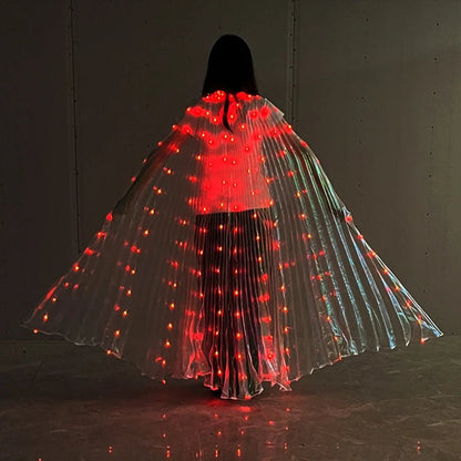 Glowing Light Up Costume Dancing Cloak Belly Dance LED Butterfly Wing Glow Fans For Performance Carnival Party - SS69