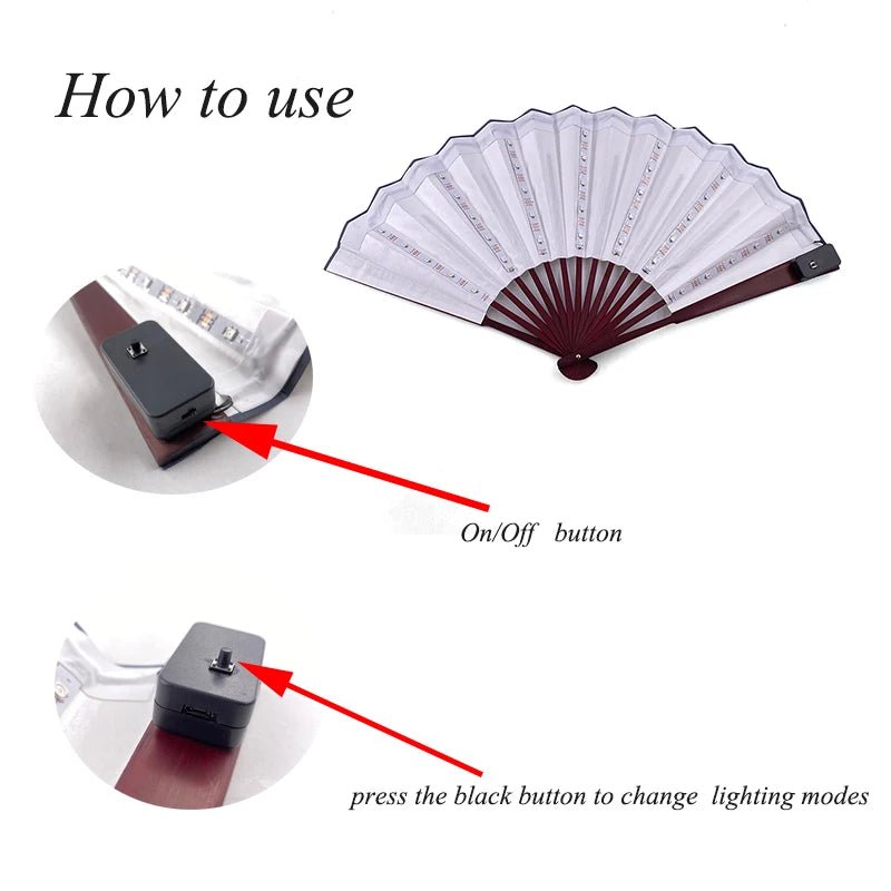 Glowing Light Up Costume Dancing Cloak Belly Dance LED Butterfly Wing Glow Fans For Performance Carnival Party - SS69