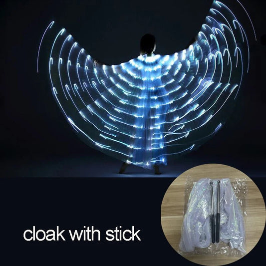 Glowing Light Up Costume Dancing Cloak Belly Dance LED Butterfly Wing Glow Fans For Performance Carnival Party - SS69