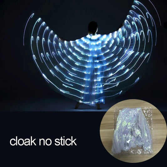 Glowing Light Up Costume Dancing Cloak Belly Dance LED Butterfly Wing Glow Fans For Performance Carnival Party - SS69