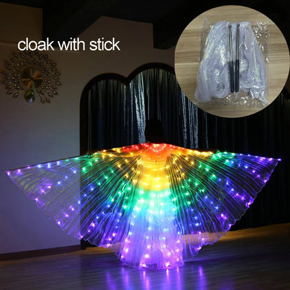 Glowing Light Up Costume Dancing Cloak Belly Dance LED Butterfly Wing Glow Fans For Performance Carnival Party - SS69