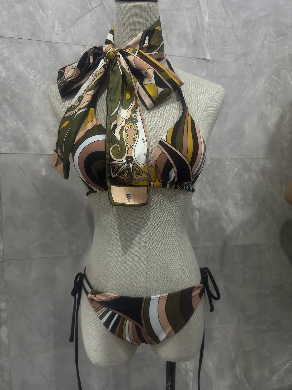 Headband bikini women swimwear backless beachwear striped swimsuit bathing suit - SS69