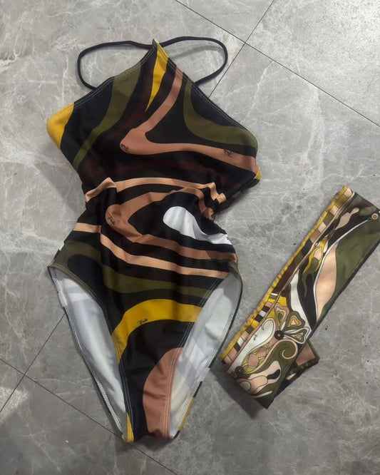 Headband bikini women swimwear backless beachwear striped swimsuit bathing suit - SS69