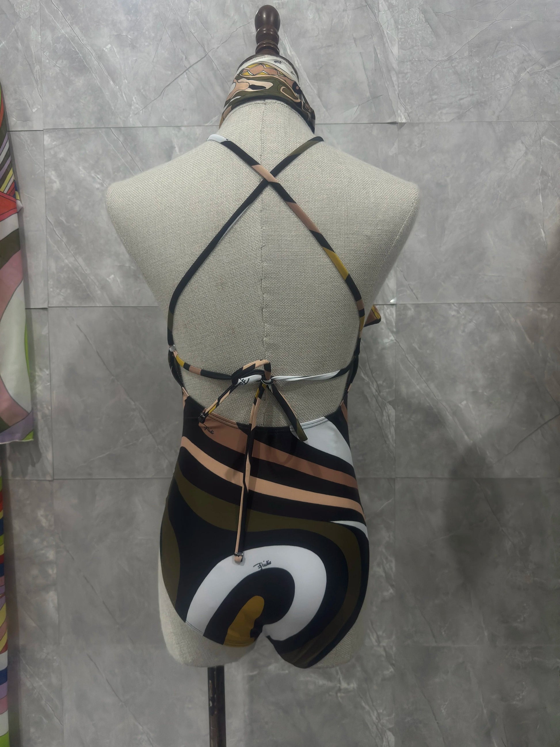 Headband bikini women swimwear backless beachwear striped swimsuit bathing suit - SS69