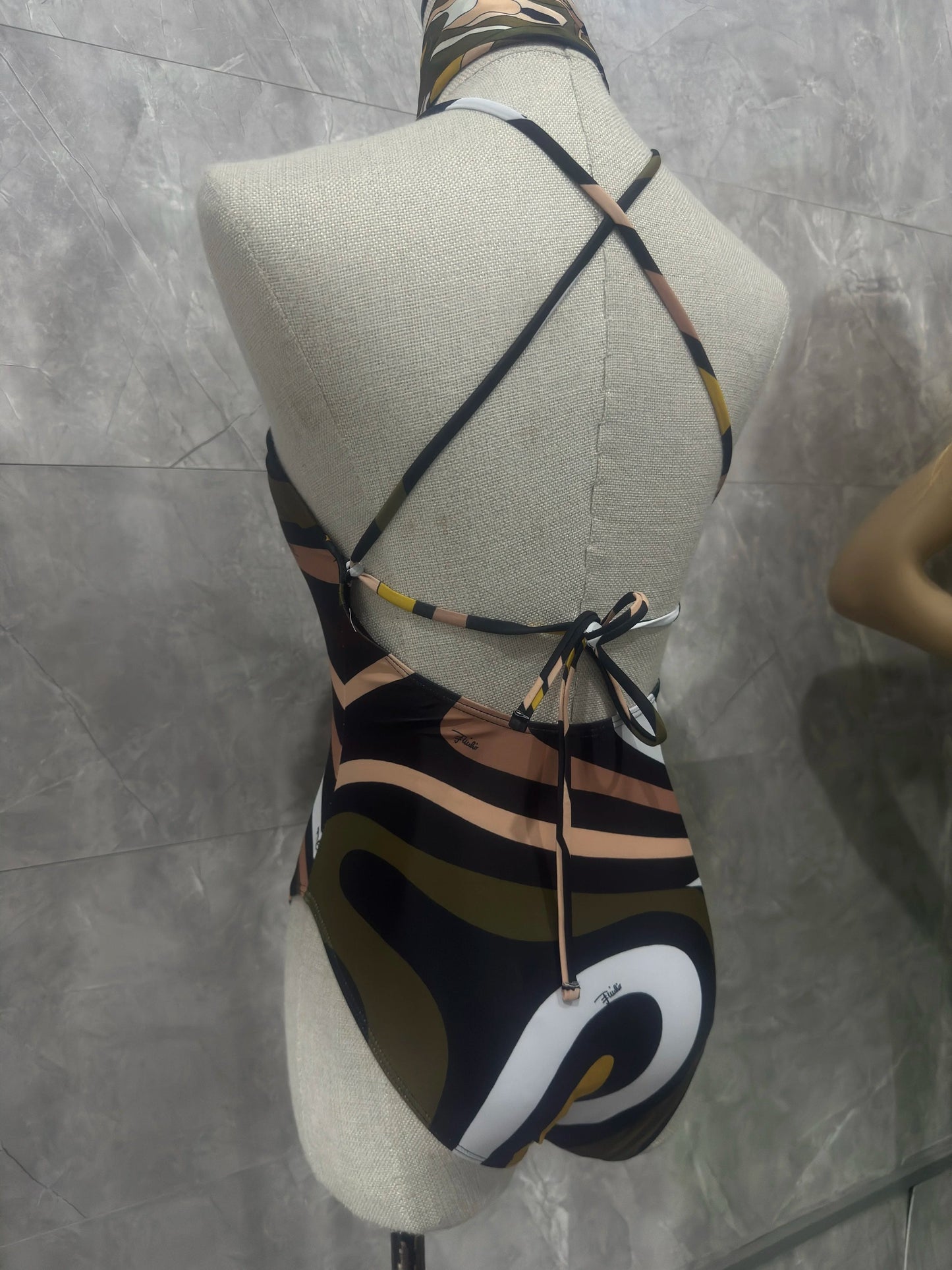 Headband bikini women swimwear backless beachwear striped swimsuit bathing suit - SS69