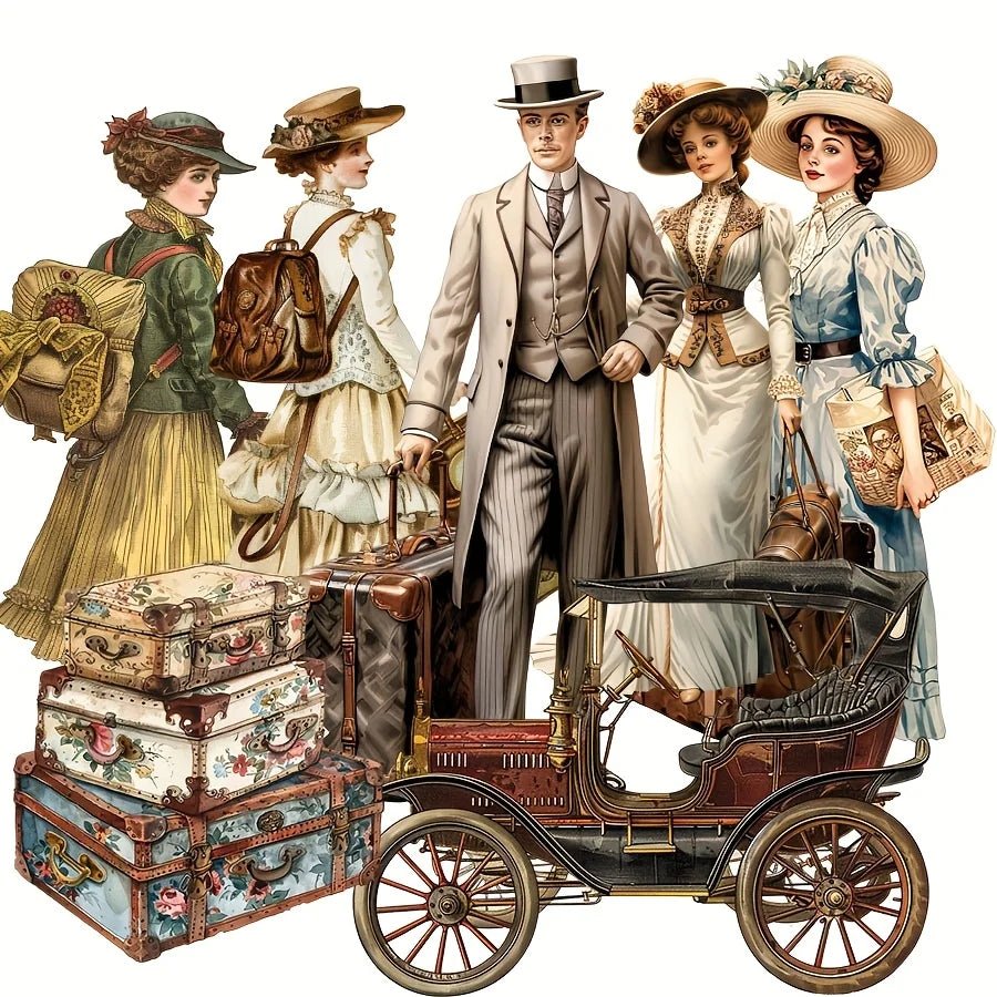 JAIIMAN 81 - 102pcs Art Sticker Circus and Middle Ages with Tourist, Clown, Circus Tent Patterns, for Crafting, Scrapbooking,Decor - SS69