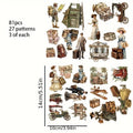 JAIIMAN 81 - 102pcs Art Sticker Circus and Middle Ages with Tourist, Clown, Circus Tent Patterns, for Crafting, Scrapbooking,Decor - SS69