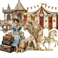 JAIIMAN 81 - 102pcs Art Sticker Circus and Middle Ages with Tourist, Clown, Circus Tent Patterns, for Crafting, Scrapbooking,Decor - SS69