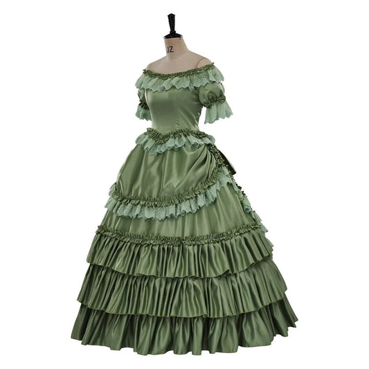 Katherine Pierce Cosplay Costume 18th Century French Rococo Colonial Dress Vintage Victorian Ball Gown Vampire Costume - SS69