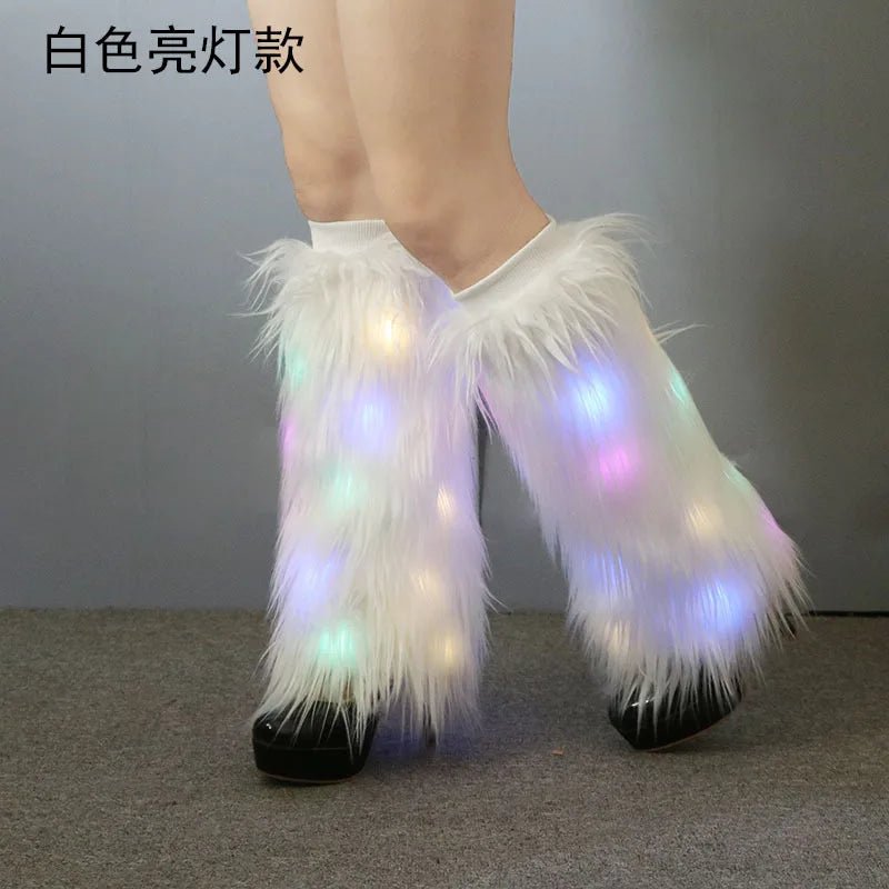 LED Leg Warmers Light Up Wraps Boot Covers Women Rave Outfit Glow Stocking Nightclub Party Clothes Accessories Tron Dance Wear - SS69
