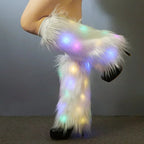 LED Leg Warmers Light Up Wraps Boot Covers Women Rave Outfit Glow Stocking Nightclub Party Clothes Accessories Tron Dance Wear - SS69