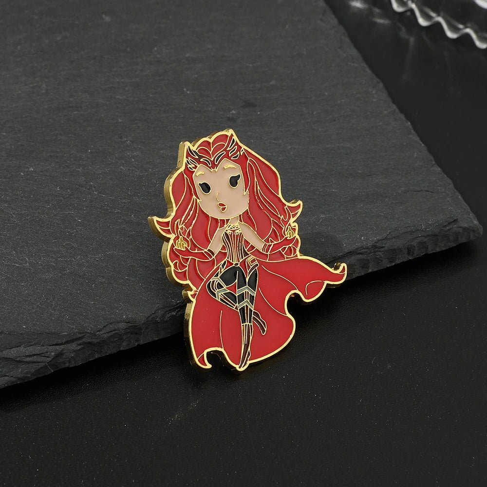 Marvel Scarlet Witch Wanda Maximoff Olsen Enamel Pin Lapel Brooch Red Metal Badge Jewelry Accessaries Christmas Gift - SS69