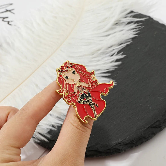 Marvel Scarlet Witch Wanda Maximoff Olsen Enamel Pin Lapel Brooch Red Metal Badge Jewelry Accessaries Christmas Gift - SS69