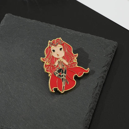 Marvel Scarlet Witch Wanda Maximoff Olsen Enamel Pin Lapel Brooch Red Metal Badge Jewelry Accessaries Christmas Gift - SS69